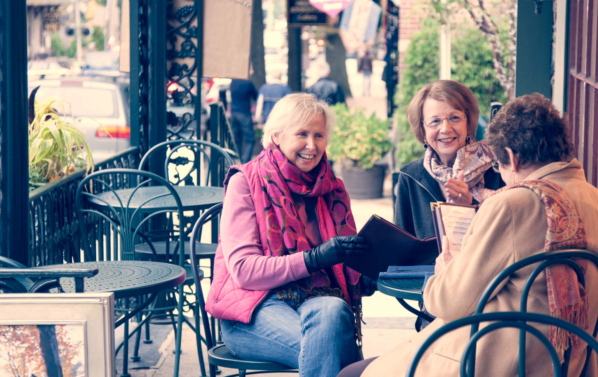 Seniors Citizen Friends outside enjoying each other's company