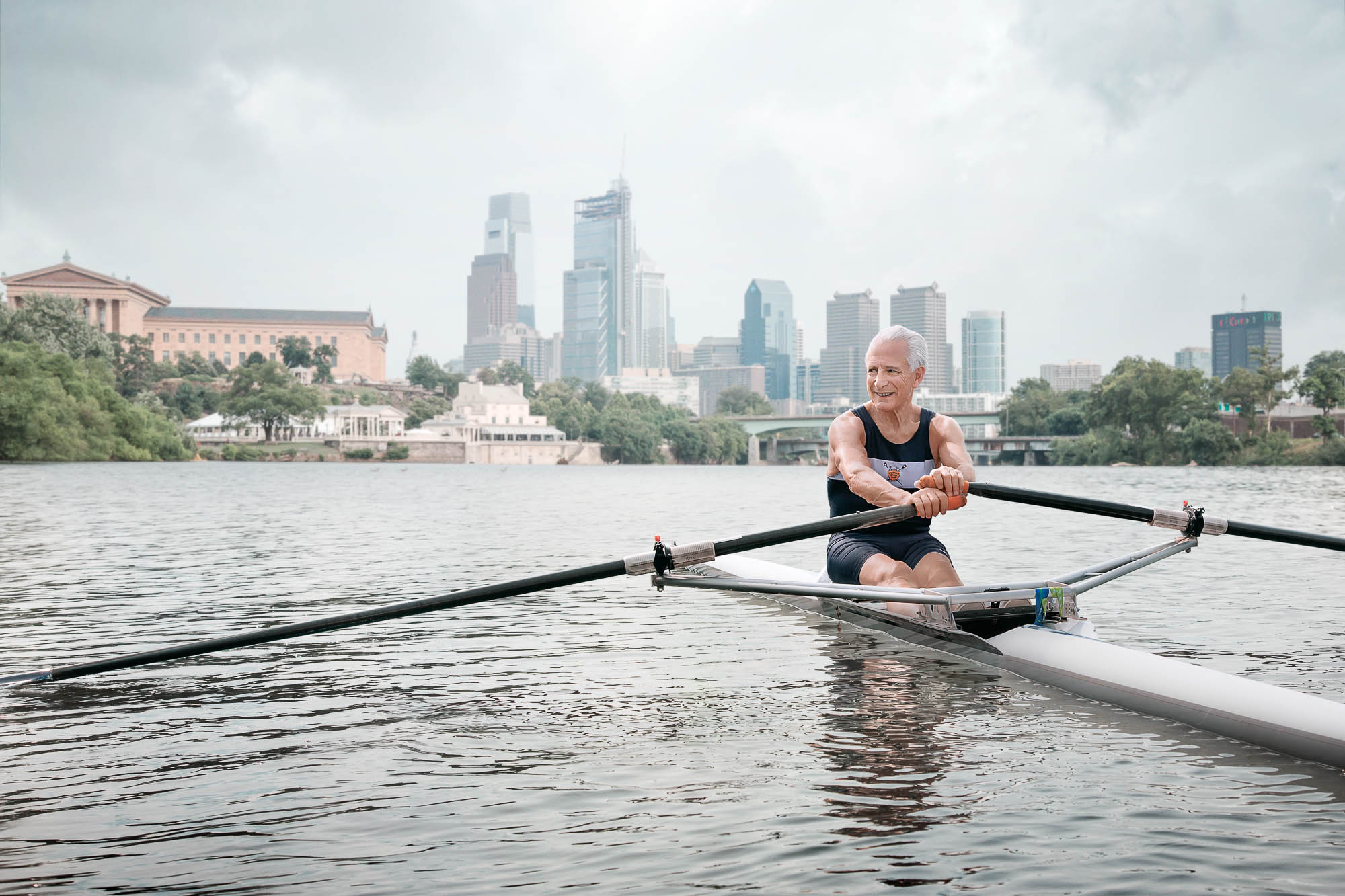 Active Senior Citizen staying healthy by exercising